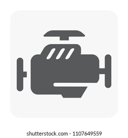 Car part and tool icon on white.