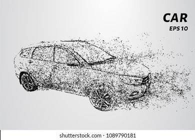 Car from the particles. From the car tears off part of the wind.