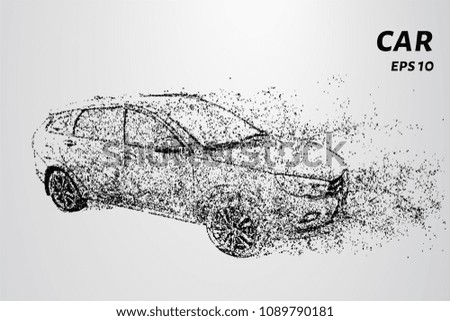 Car from the particles. From the car tears off part of the wind.