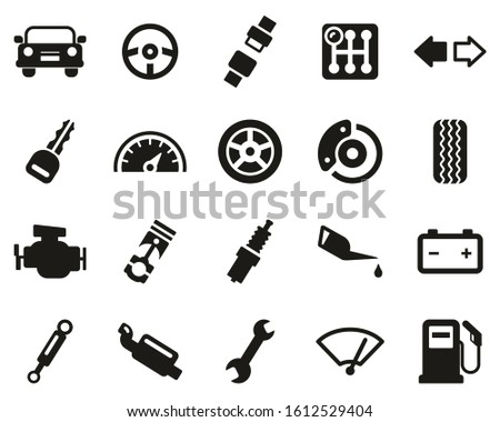 Car Or Car Parts Black & White Set Big