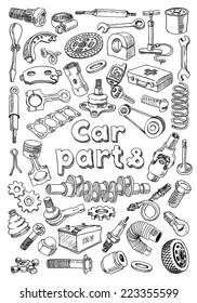 Car Spare Parts Draw Images, Stock Photos & Vectors | Shutterstock
