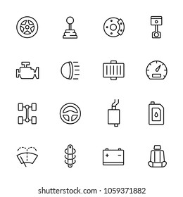 Car Parts Icon. Editable vector stroke