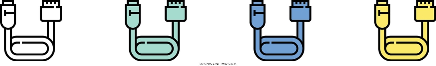 car parts icon. Outline, Green, Blue and Yellow Style Design Isolated On White Background