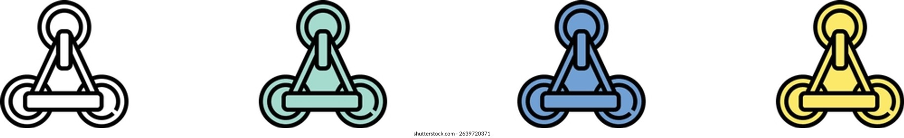 car parts icon. Outline, Green, Blue and Yellow Style Design Isolated On White Background