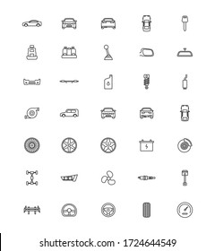 Car parts icon sets. Vector icons.