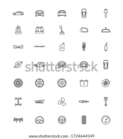 Car parts icon sets. Vector icons.
