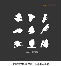 Car Parts Icon set.Vector illustration. 