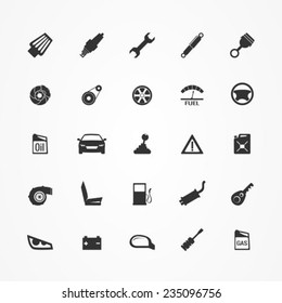 Car parts icons set