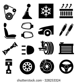 Car parts icons vector