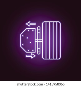 car parts outline icon in neon style. Elements of car repair illustration in neon style icon. Signs and symbols can be used for web, logo, mobile app, UI, UX