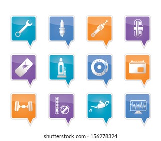 Car Parts and Services icons - Vector Icon Set 1