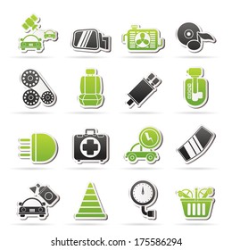 Car parts and services icons - vector icon set 3