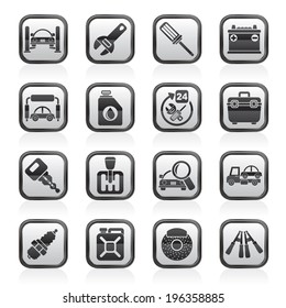 Car parts and services icons - vector icon set 1