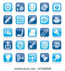 Car parts and services icons - vector icon set 