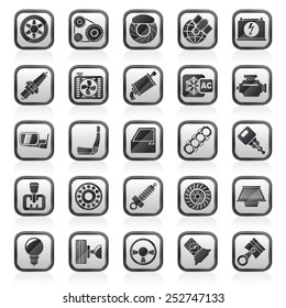 Car parts and services icons - vector icon set 