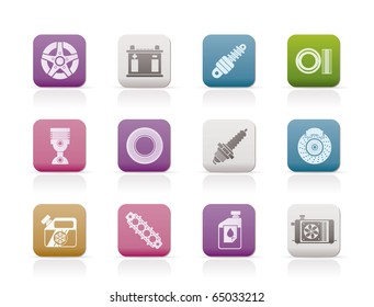 Car Parts and Services icons - Vector Icon Set 5