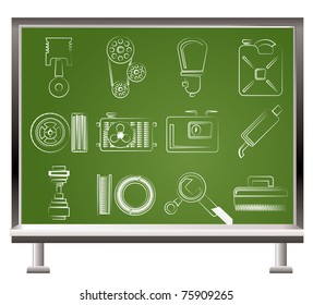 Car Parts and services  - Vector Illustration