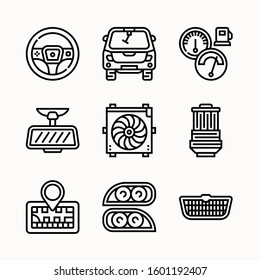 Car parts Set of Line vector icons