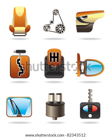  car parts set - vector illustration