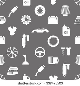 Car Parts Store Simple Icons Seamless Pattern Eps10