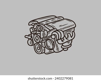 Car Parts Technical Drawing, automobile car machine engine 3D vector. car service elements isolated on white and black background.