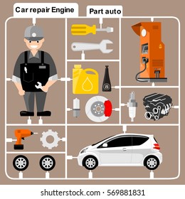  car parts Vector