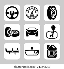 Car parts vector icon set