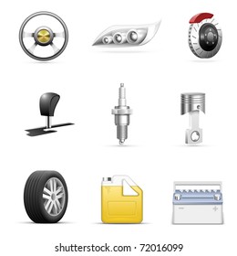 car parts vector icon set