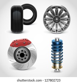 Car Parts Vector Icons Set 1