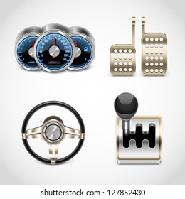 car parts vector icons set 2