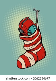 car passenger transport auto christmas sock for gifts