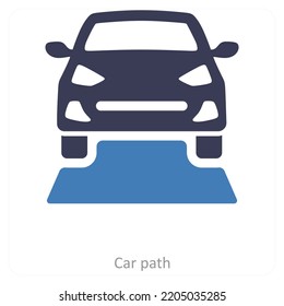 Concepto de icono de Sendero y Garaje para automóvil