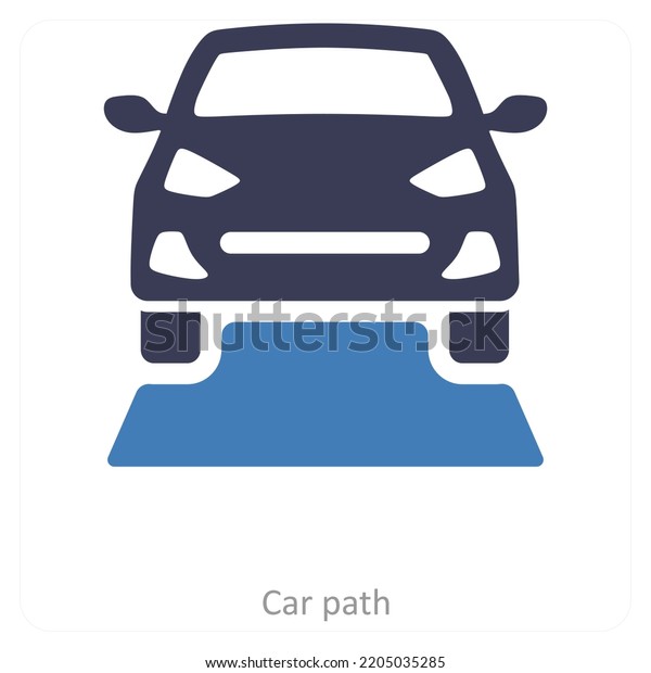 Car Path And Garage icon\
concept