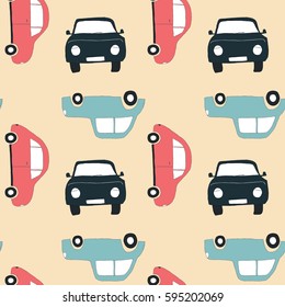 car pattern baby print design vector.