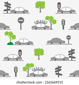 Imágenes del patrón de coche. Diseño para la decoración de paredes, postal, afiche, folleto, camisa, etc.