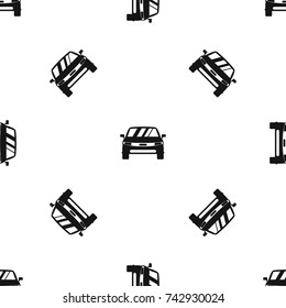 Car pattern repeat seamless in black color for any design. Vector geometric illustration