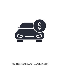 car payment icon. linear style sign for mobile concept and web design. Vector icon. Symbol, logo illustration. Vector graphics