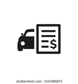 Car payment icon on white background.