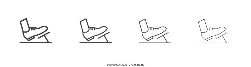 Auto Pedal Icon Konzept Lineares Piktogramm. Einfache Elementgrafik.