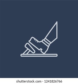 car pedal icon. car pedal linear design concept from Car parts collection. Simple element vector illustration on dark blue background.