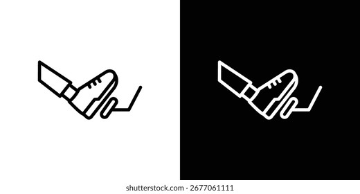 Icono del pedal del coche. Línea delgada simple, Vectores de contorno