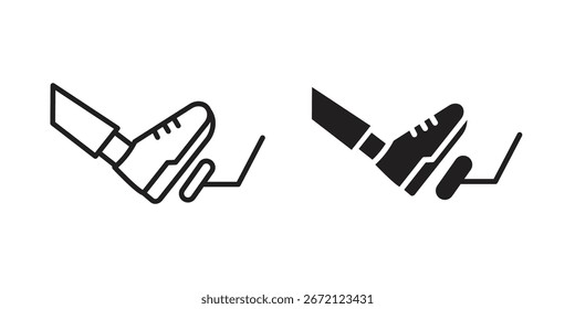 Icono de pedal de coche estilo sólido. Ilustración vectorial plana.