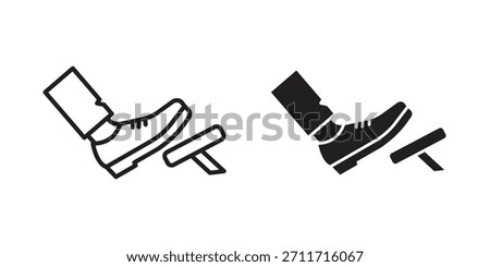 car pedal icon in Thin linear and flat style. sign and symbol set