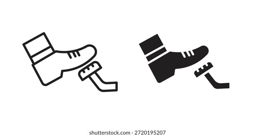 car pedal icons. Pixel perfect. Vector outline icon. Flat logo concept.