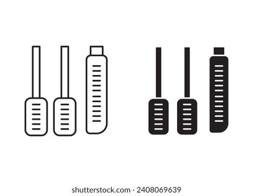 car pedal  outline icon collection or set. clutch break or accelerator pedal Thin vector line art
