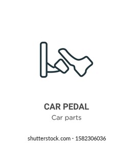 Car pedal outline vector icon. Thin line black car pedal icon, flat vector simple element illustration from editable car parts concept isolated on white background