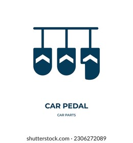 car pedal vector icon. car pedal, vehicle, pedal filled icons from flat car parts concept. Isolated black glyph icon, vector illustration symbol element for web design and mobile apps