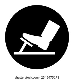 Car Pedals. Foot Pressing on Brake or Accelerator or Clutch Pedal Icon Symbol. Vector Illustration. 