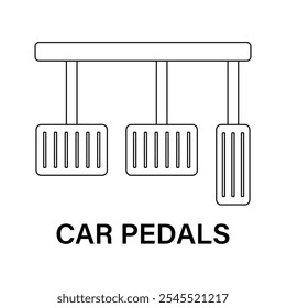 Pedais de carro. Símbolo do ícone de pedal de travão ou acelerador ou embreagem. Ilustração de vetor. 