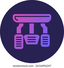 Car Pedals Glyph Circle Gradient Icon